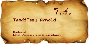 Tamássy Arnold névjegykártya