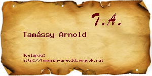 Tamássy Arnold névjegykártya